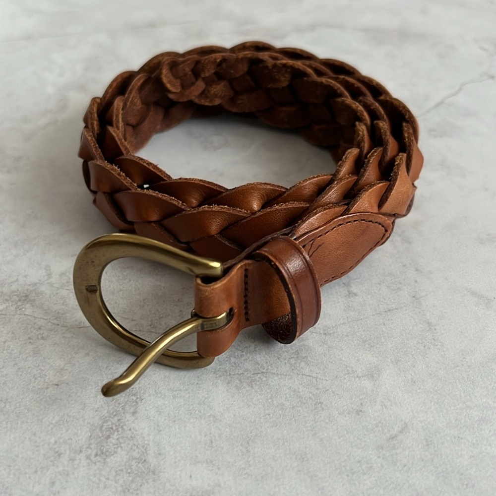 L.L Bean Essential Braided Leather Belt 33"